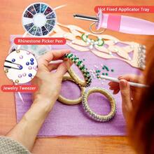 cgelaero 8500pcs Rhinestone Hot Fix Rhinestone Decoration Tool Kit, Suitable For Clothes, Fabric, Leather And Other Materials, Includes 6 Applicator Tips, Stand, Tray, Tweezers And 3 Boxes Of AB Color Rhinestones - Multicolor - View 7