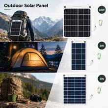 [3/5/10W Portable Solar Panel] 1pc Portable Solar Panel 5V 2W | Solar Charger With USB Charging Stabilizer Battery Charger Suitable For Power Bank, Phone, Outdoor Camping, Home Use | Rectangular Solar Panel | Lightweight Charger - Black and White - View 5