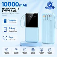 10000mAh，20W快充，便携式大容量电源，户外移动应急电源设备，配备苹果/Type-C/USB数据线充电，智能数字显示屏和手电筒，稳定锂电池组。是馈赠亲友的理想之选。适合冬季假期户外旅行/露营，也是送给家人、朋友的应急备用移动电源礼物，生日礼物，户外露营礼物，生日移动电源，便携式充电器，电量显示 - 黑色 - 查看 2
