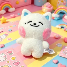 DELUSTA Cute Idol Cartoon Doll Keychain, Mini Stuffed Plush Figure Bag Pendant, Collectible Backpack Charm Accessory, Birthday Holiday Gift For Girls - Multicolor - View 12