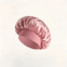 1pc Luxury Satin Silk Sleep Cap, Tie Closure, Soft & Breathable Hair Bonnet, Suitable For Curly, Braided, Dreadlocks And Long Hair, Nighttime Hair Protection - Army Green - View 19