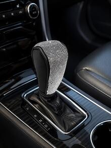 Bling Rhinestone Car Gear Shift Knob Cover, Crystal Diamond Auto Shift Lever Decor,Upgraded To A New Color, Leopard Print Diamond Gear Lever - A - View 15