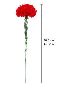 10支鮮豔紅色單頭人造康乃馨花莖，逼真仿真花，經典桌面裝飾，適用於現代居家臥室客廳活動花藝布置 - 紅色 - 查看 7