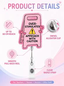 2D Overstimulation Badge Lanyard With Crocodile Clip, Fun ID Holder, Suitable For Teachers, Doctors, Nurses, Office Staff Colleagues Gift - Multicolor - View 5