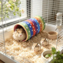 Hamster And Guinea Pig Tunnel, Small Pet Tunnel And Pipe, Soft Wool Small Animal Tunnel Tube And Mat As Well As Corner Hideout Cage Accessories, Suitable For Guinea Pigs, Rabbits, Ferrets, Chinchillas, Hedgehogs, Etc. - View 8