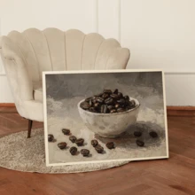 1pc Canvas Wall Art, Framed Wall Decor, Vintage Coffee Bean Still Life Oil Painting Canvas Wall Art, Neutral Farmhouse Decor Poster, Aesthetic Wall Ornament, Suitable For Modern Home Decor, Room Decor, Dorm Decor, Bedroom Decor, Bathroom Decor, Kitchen Decor, Dining Room Decor, Living Room Decor, Office Decor, School Decor, Classroom Decor, Back To School Decor, Autumn Decor, Autumn Poster, Waterproof Poster - Coffee - View 10