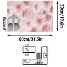 1pc Modern Aesthetic Fresh Oil Painting Style Floral Soft Faux Cashmere Area Rug, Bathroom, Kitchen, Entrance, Hallway, Bedside, Living Room, Bedroom, All Season Machine Washable Floor Mat, Home Decor - Multicolor - View 13