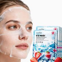 SADOER 1pc Strawberry Cooling Gel Mask, Moisturizing Facial Mask, Suitable For Dry And Dull Skin, Hydrating And Nourishing Formula Helps Replenish Moisture, Refresh Skin, Improve Dullness, Make Face Soft, Smooth And Radiant - Multicolor - View 2