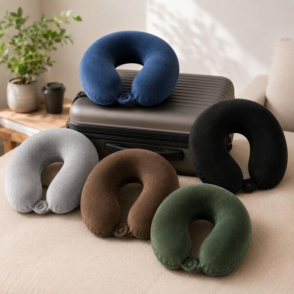 Casa Laura Enxovais Almofada de Pescoço para Viagem Macia Ergonômica Confortável Apoio Cervical U Envio Sortido Diversas Cores