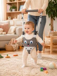 1pc Baby Walking Harness For 7-24 Months Toddlers, Anti-Fall Walking Aid Safety Belt With Handle, Adjustable, Unisex, Essential For New Moms - Grey Grey - View 4