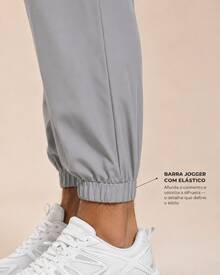 Milimetrica Men's Tactel Jogger Pants With Elastane, Gym Training, Elastic Waistband, Drawstring, And Functional Pocket - Grey - View 6