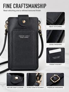 Portable Crossbody Phone Wallet, Secure Snap Closure, Faux Leather Phone Bag, Suitable For Elegant Ladies Graduation Trip Travel Essentials - Multicolor - View 12