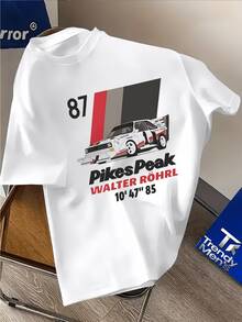 Men's Cotton T-Shirt With Graphic Print, Short Sleeve, Crew Neck, Casual Summer Style Ready Stock Local Warehouse - White - View 1