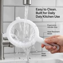 1/3pcs Plastic Food Strainer With Dual Handles - Fine Mesh Nylon Filter, Suitable For Soy Milk, Coffee, Juice, Kitchen Essentials, Kitchen Strainer Set With Fine Mesh, Essential Kitchen Tool For Baking And Cooking Prep, Christmas Kitchen Gift Idea - Multicolor - View 9