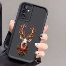 Christmas Reindeer Ribbon TPU Shockproof Phone Case Thick Anti-Slip Protective Cover Compatible With Huawei Honor Galaxy S26,S26plus,S26ultra [International Version Not Local Version - Black - View 2
