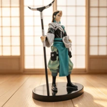 Wuthering Waves Zanka Figure, Chinese Style Long Halberd Youth Game Character Desktop Ornament, Grey Ancient Style Outfit Static PVC Model - Multicolor - View 9