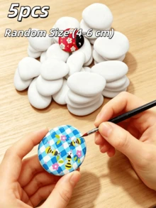 20pcs Medium Smooth White Painting Stones, Flat Hand-Picked Rocks For DIY Crafts, Art Projects And Home Decoration, Smooth Surface For Painting And Various Craft Activities - Multiple Styles - View 14