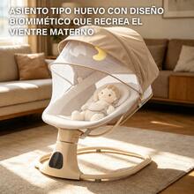 Smart Electric Baby Rocker, Extended Length, Power Mode, Battery Mode, Five Speeds, Bluetooth Music, And Mosquito Net, Local Shipping - Apricot - View 4