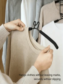 Ergonomic Multi-Layer Clothing Storage Rack, Heavy-Duty Metal Wire Standard Clothes Hanger, High-End Multi-Functional Clothes Hanger, Suitable For Busy Professionals, Applicable For Apartment, Dorm Small Space Daily Storage Of Shirts And Pants - Multicolor - View 5