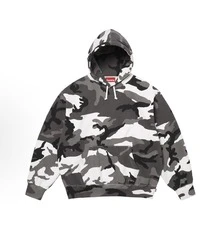 Supreme Satin Applique Hoodie FW24 | Premium Heavyweight Crossgrain Fleece Hoodie, Streetwear Layering Set For Men & Women - Camouflage Gray Hoodie - 查看 2