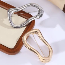1Pc/2/3Pcs Vintage Geometric Asymmetric Shape Brooch, European And American Style Suitable For Party, Banquet, Vacation, Daily Wear, Suit And Coat Decoration - Multicolor - View 10