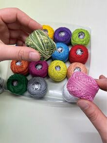 16 Colors Long Fiber Pure Lace Thread Set DIY8 Suitable For Home Multi-Function Sewing Thread. Random Colors, Can Be Used For Clothing Sewing, Hand Knitting And More. - Lace Thread - View 4