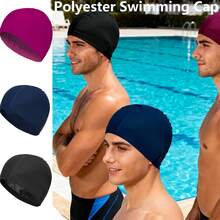1pc Swimming Cap, Back To School Gift, Polyester Material, Adult Swimming Training Gear, Non-Waterproof, Elastic Band For Short And Long Hair, Multiple Colors Available - Multicolor - View 11