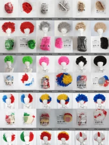 Peruca Colorida de Palhaço, Peruca Curta Encaracolada de 8 Polegadas Unissex Anos 70 80 90 Hippie Disco para Fantasia de Festa de Halloween Cosplay Decorações de Natal Cabelo Peruca de Rocker Heavy Metal para Fantasia Engraçada Louca Peruca de Pegadinha para Feriado Aniversário - Multicolorido - Visão 6