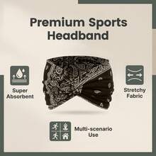 1-4pcs Paisley Print Knotted Wide Headband, Bohemian Style, For Casual Daily, Fitness, Shopping, And Beach Vacations. - Multicolor - View 4