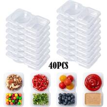 Reusable Snack Containers With Lids: 10/20/40pcs Snack Packaging Containers - Snack Box Containers Portion Control - Meal Prep Containers - Travel Dual Compartment Snack Containers - Camping Essentials - Clear - View 12