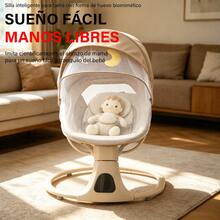 Smart Electric Baby Rocker, Extended Length, Power Mode, Battery Mode, Five Speeds, Bluetooth Music, And Mosquito Net, Local Shipping - Apricot - View 2