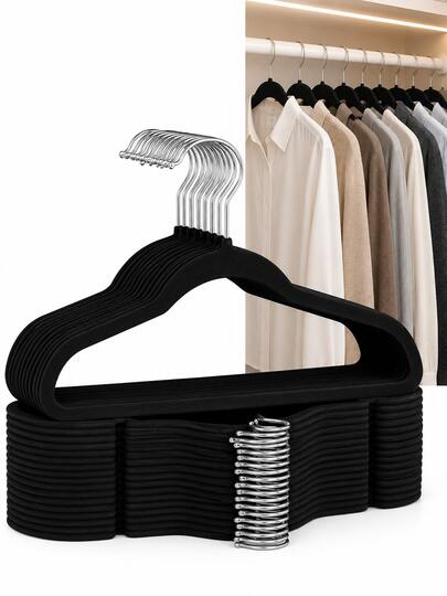 KIT 100 Unidades Cabide Veludo Adulto Antiderrapante Slim Resistente - IRSINA