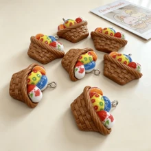 5/10pcs Resin Easter Egg Pendants, Suitable For DIY Jewelry Making, Perfect For Party Accessories, Earrings, Necklaces, Bag Charms - Basket Of Colorful Eggs Pendant - View 8