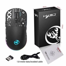 HXSJ Ratón de juego Bluetooth de 3 modos, inalámbrico USB recargable de 2.4G con retroiluminación RGB compatible con iPad, tableta, portátil - Negro - Ver 12
