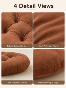 Round Thickened Floor Cushion, Tufted Tatami Seat Pad, Can Be Used For Chair And Back Support, Multi-Functional Chair Pad, Suitable For Home, Office, Dorm, Student Desk, Dining Chair, Meditation, Reading Nook, Bedroom, Living Room, Balcony And Modern Home Decor - Multicolor - View 9