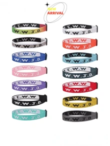 6/8/10/12/14/16/28/32/56 pièces Ensemble de bracelets chrétiens WWJD, unisexe, bracelets WWJD en vrac, cadeau chrétien, bracelet réglable - - Multicolore - Voir 6
