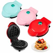 Waflera Eléctrica Compacta con Forma de Corazón y Recubrimiento Antiadherente, Fácil de Almacenar, Varios Colores, Ideal para Preparaciones DIY, Amantes de la Repostería y Regalo para Regreso a Clases - Multicolor - Ver 2