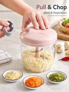 1pc (900ml/500ml) Manual Meat Grinder, Garlic Press, Rotary Garlic Chopper, Suitable For Vegetables, Ginger, Fruits, Nuts, Spices, Professional Onion, Carrot And Garlic Slicer, Kitchen Gadget, Household Item, Cooking Utensil, Meat Crusher - Efficient Kitchen Helper, No Electricity Required, Suitable For Home Gift, Vegetable Onion Cutter, Kitchen Cooking Accessory - Multiple Styles and Colors - View 2