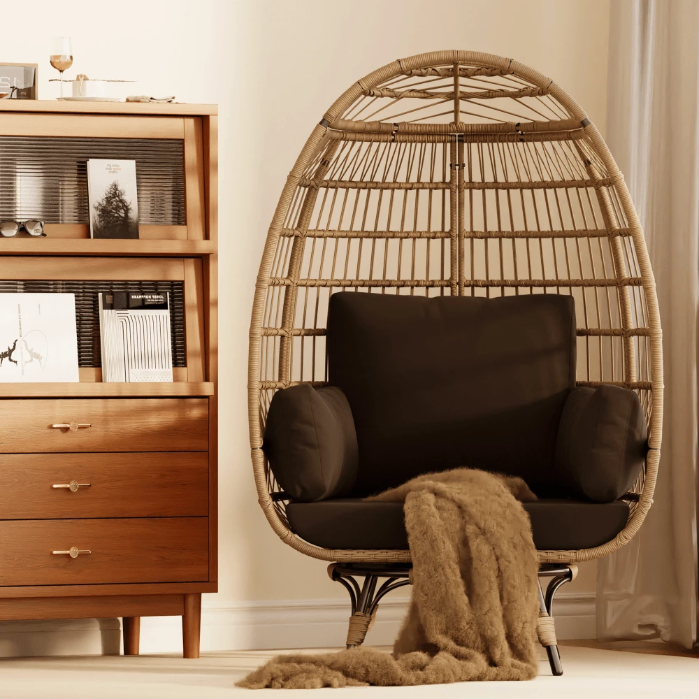 Patio Lounge Chair & Swing Chair - Black - View 1