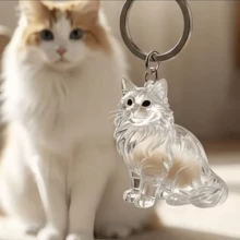 1pc Cat Fur Collection Memorial Keepsake, Bag & Car Charm, Portable Keychain, Pet Memorial Pendant, Fur Storage Bag, Pet Fur Storage & Protection Keepsake - Multicolor - View 2