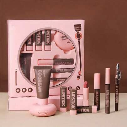 Makeup Kit For Women Full Kit,Long-Wearing Makeup Product Set, 9Pcs Lipstick &Pressed Powder & BB Cream & Eyebrow Pen & Mascara & Eyeliner Kit Waterproof Long ALasting Cosmetic Kit Gift Set For Women, Girls