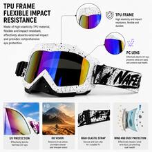 NafEid Adult Ski Goggles, High Definition Lens, TPU Frame, Windproof, Dustproof, UV Protection, Suitable For Cycling, Skiing, Mountaineering, Off-Road Motorcycle, Snowmobile Outdoor Sports Eyewear - Multicolor - View 7
