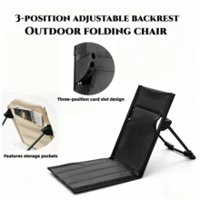 Foldable Camping Chair, Outdoor Garden Park Single Person Slouchy Chair, Backrest Cushion, Picnic Camping Folding Chair, Beach Chair - Multicolor - View 9