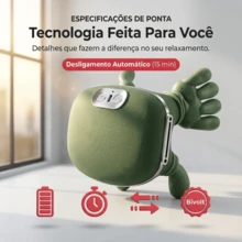 Massageador mao 3D pescoço ombro relaxante portátil recarregável alívio dores musculares lombar massagem profunda terapêutico anti estresse 3 intensidades vibração circulação conforto - Visão 4