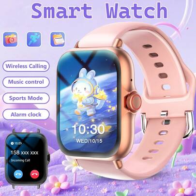 Smart Kids Watch, Wireless Dialing/Calling, Multiple Sports Modes,  Message Notifications, Shutter Control, Custom Watch Face Wallpaper Suitable For Boys/Girls, Compatible With Android And Ios/ Phones,Local Delivery