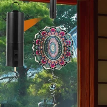 30RPM Stainless Steel Rotating Motor + Plastic Wind Chimes Hanging Rotating Motor Battery Operated Practical Hook And Clip Home Decor - 黑色 - 查看 6