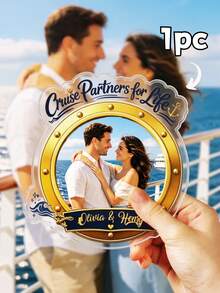 Cruise Partners For Life 個性化情侶背影郵輪船門磁鐵，1/3/5件組，返校教師置物櫃磁鐵、教室磁鐵，耐用磁性背板，情人節禮物，送給她/他/朋友的禮物，居家裝飾 - 多色2 - 查看 10