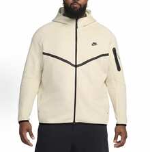 Nike Unisex Tech-Inspired Zip Hoodie Jogger Slim Fit Tapered Tracksuit With Cozy Lining Effortless Streetwear Outerwear For Men Women - Light Khaki Hoodie - 查看 3
