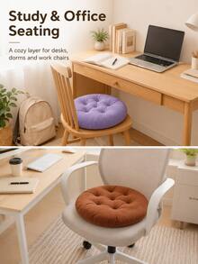 Round Thickened Floor Cushion, Quilted Tatami Seat Pad, Can Be Used For Chair And Back Support, Multi-Functional Chair Pad, Suitable For Home, Office, Dorm, Student Desk, Dining Chair, Meditation, Reading Corner, Bedroom, Living Room, Balcony And Modern Home Decor - Multicolor - View 5