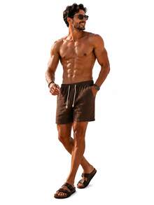 Set Of 3 Premium Linen Shorts For Men - Luxury Beachwear - Silver - View 2